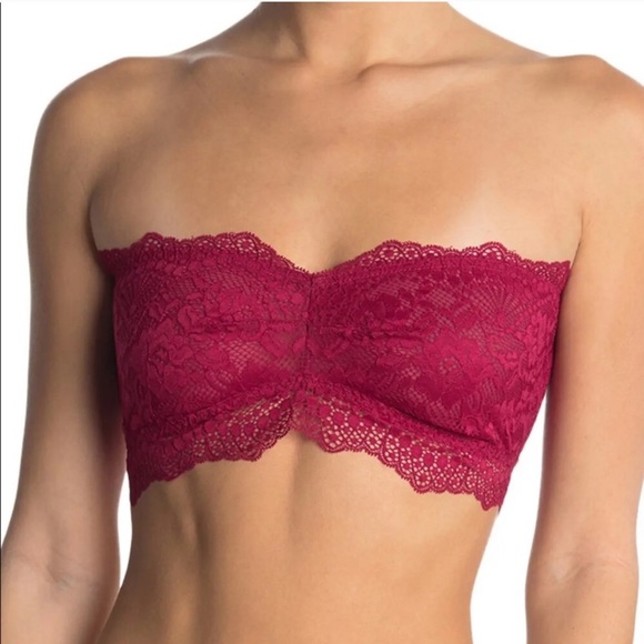Free People Other - Free People Lacey Looks Bandeau Burgundy Bra M